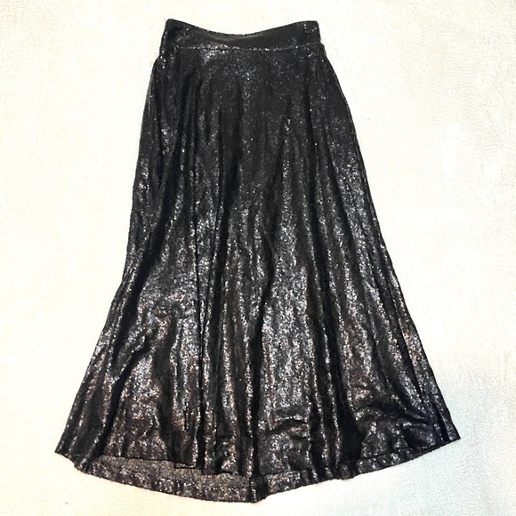 The Limited Black Sparkle Sequin Whimsigoth Maxi Skirt Women's Medium - Picture 7 of 10